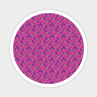 Purple Hearts Repeated Pattern 094#001 Magnet